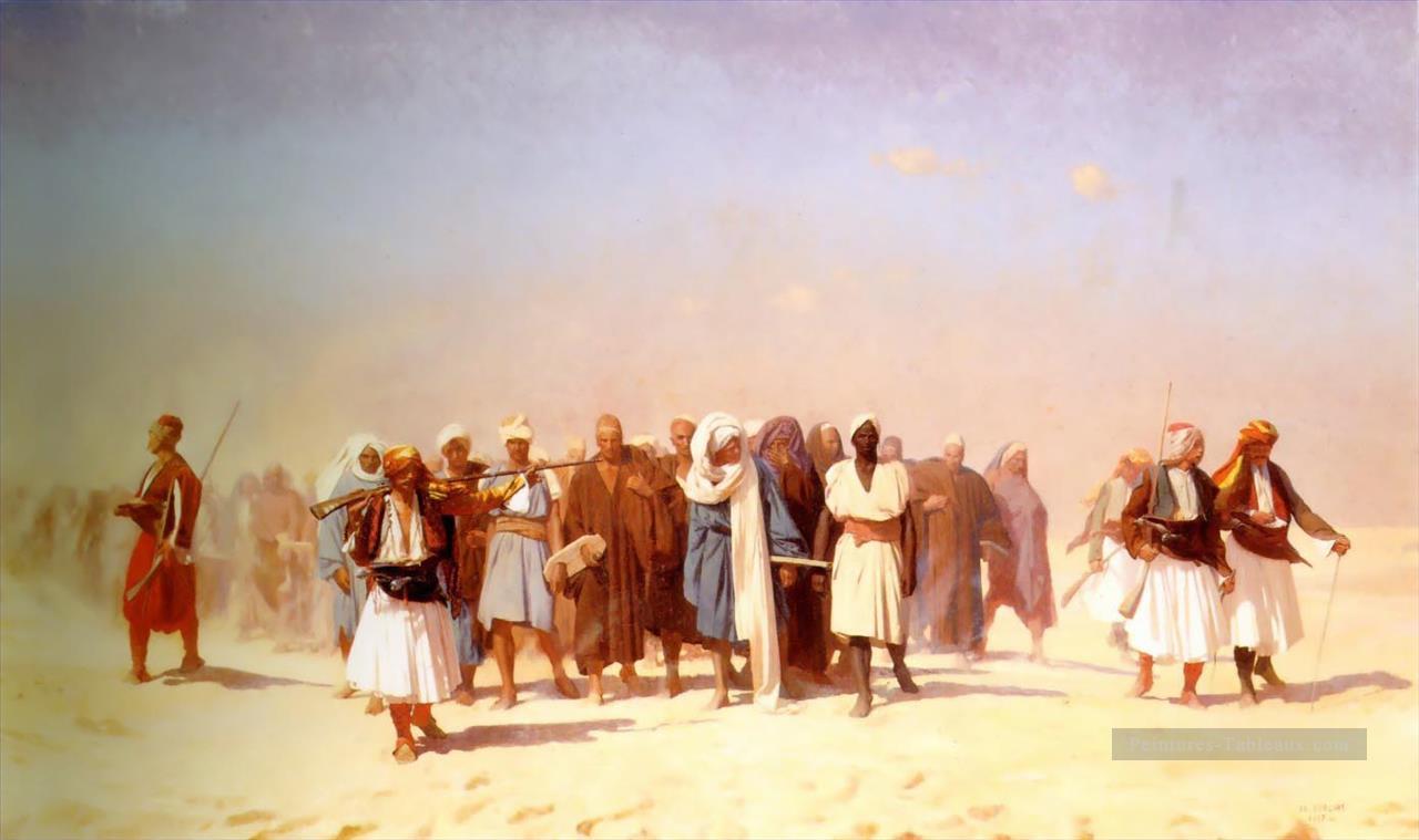 Recrues égyptiennes traversant le désert Arabe Jean Léon Gérôme Peintures à l'huile